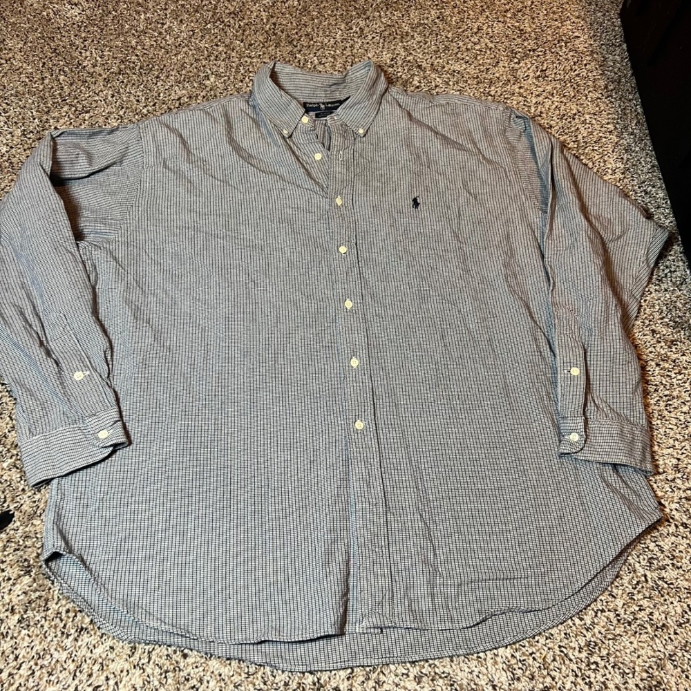 Ralph‎ Lauren Button Down Shirt Plaid Checkered Long Sleeve XXL